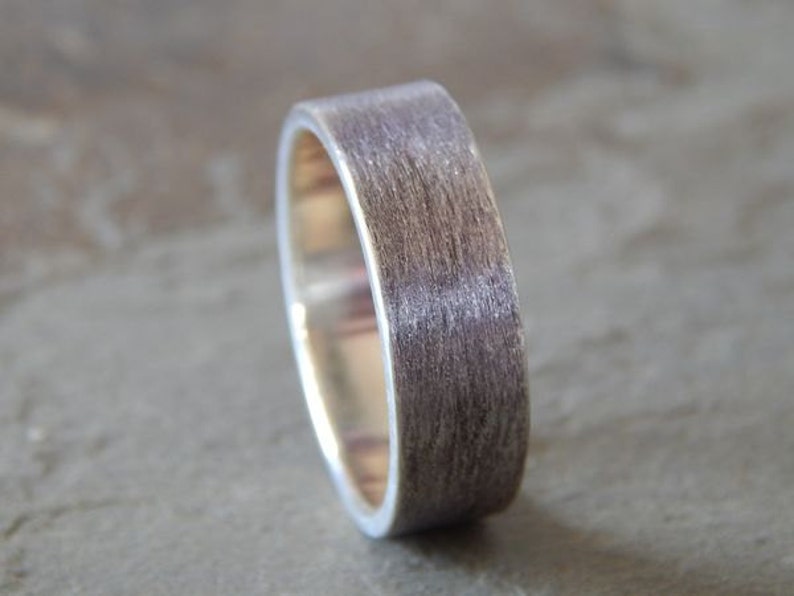 TEXTURED SILVER // Men's Wedding Ring // Women's Wedding Ring // Men's Wedding Band // Women's Wedding Band // 6, 8 or 10 mm width image 2