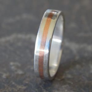 SLIM Silver & Copper 5 mm // Men&#39;s Wedding Ring // Women&#39;s Wedding Ring // Men&#39;s Wedding Band // Women&#39;s Wedding Band // Unique Band