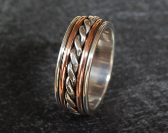 MAJESTIC Silver & Copper // Men's Wedding Ring // Men's Wedding Band // Women's Wedding Band // Unique Wedding Band