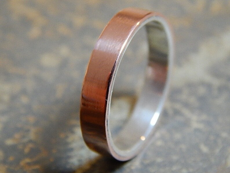 FUSED Silver /& Copper 4 to 8 mm Men/'s Wedding Ring Women/'s Wedding Ring Men/'s Wedding Band Women/'s Wedding Band Unique Band