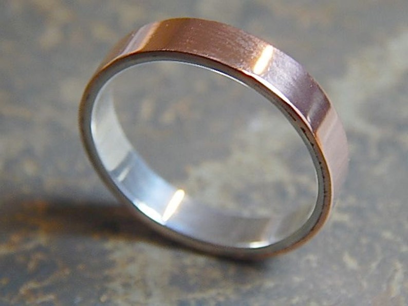 FUSED Silver /& Copper 4 to 8 mm Men/'s Wedding Ring Women/'s Wedding Ring Men/'s Wedding Band Women/'s Wedding Band Unique Band