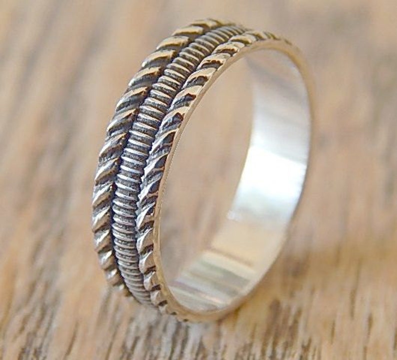 ART DECO Silver 5 mm // Men's Wedding Ring // Women's Etsy