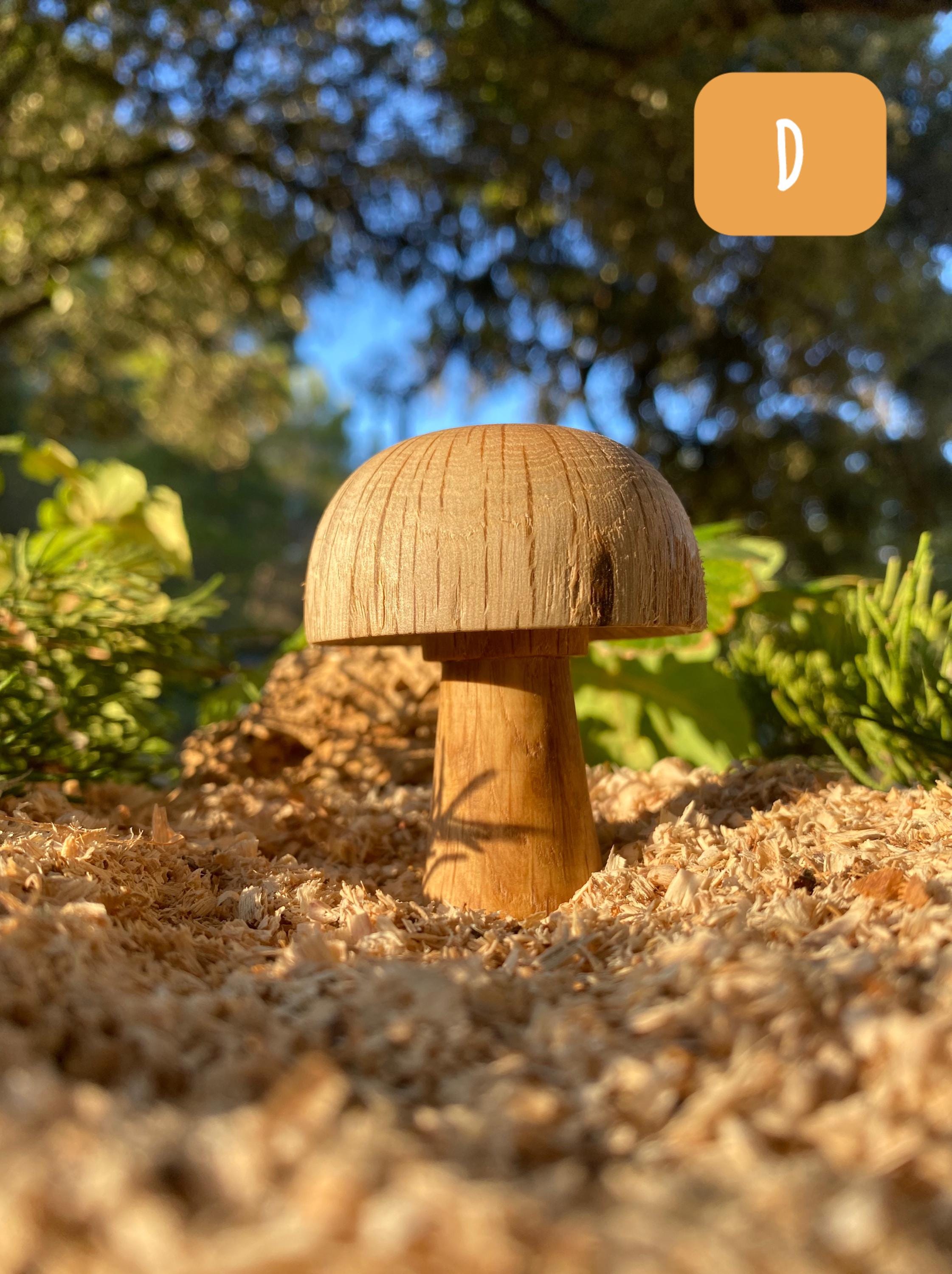 Sculpture de jardin en bois en forme de champignon, ornement de grande