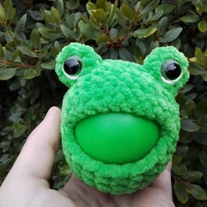 Crochet Amigurumi Pop Out Stress Ball Frog