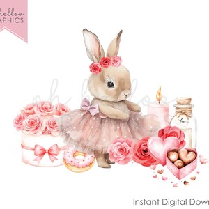 Coniglietto di San Valentino PNG Clipart, Immagine a sublimazione del cuore, Download immediato Baby Vest Uvdt Dtg Baby's First Valentine T-Shirt Design