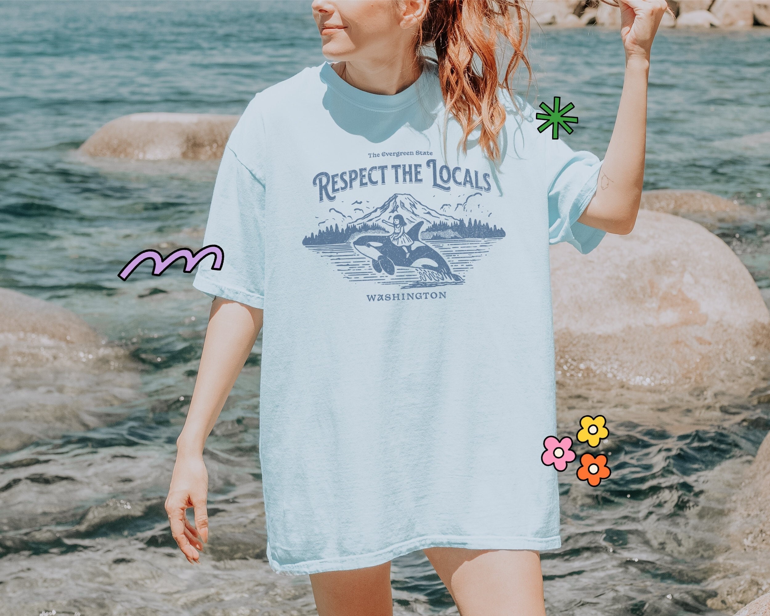 Vintage 1991 Rain Forest Preserve Paradise All Over Print T