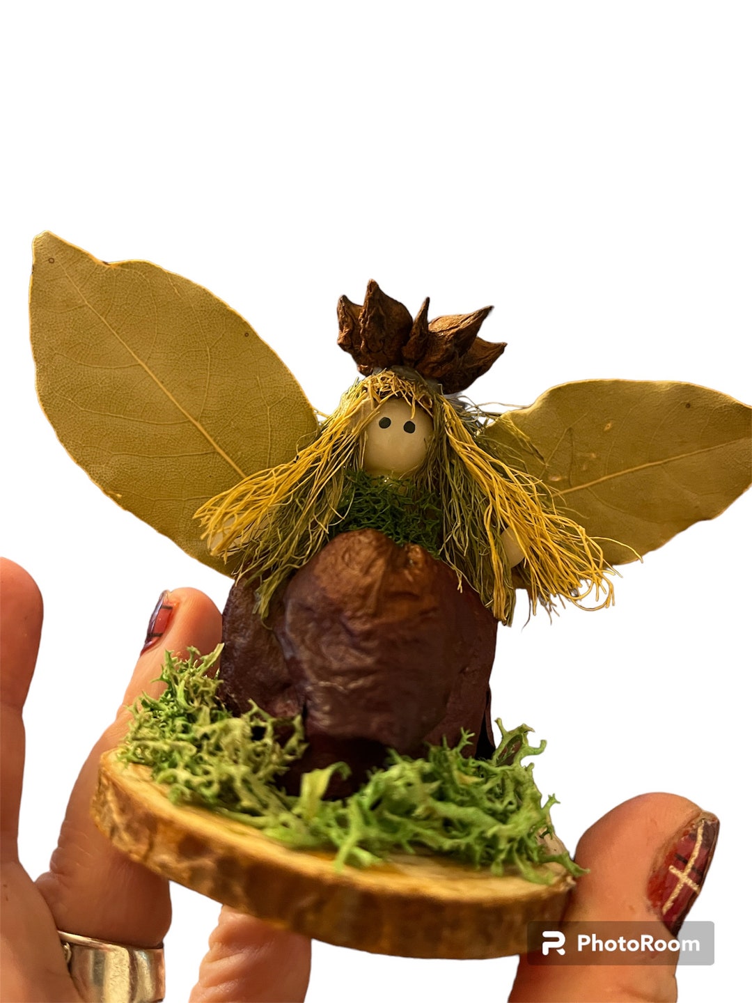 Miniature Fairy Rose Made From Clay, Dried Florals, Herbs and Moss on ...