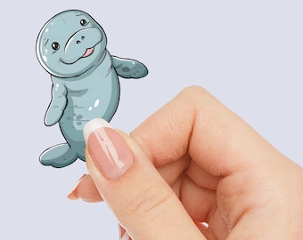 Cute Manatee Sticker Manatee Gift Sticker Gift for Her Manatee Lover Gift