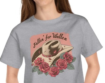 Fallin' for Wallen t shirt Morgan Wallen Concert t shirt Cropped T-Shirt