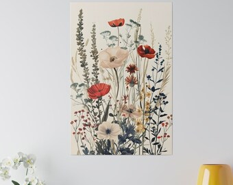 Boho Flower Wall Art Leaf Wall Art Pressed Flower Wall Art Boho Flower Wall Art