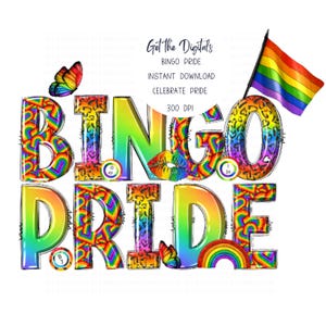 Bingo Clipart Pride PNG Design Download – Bingo Balls & Game Nights Sublimation PNGs for Crafting and DIY Projects