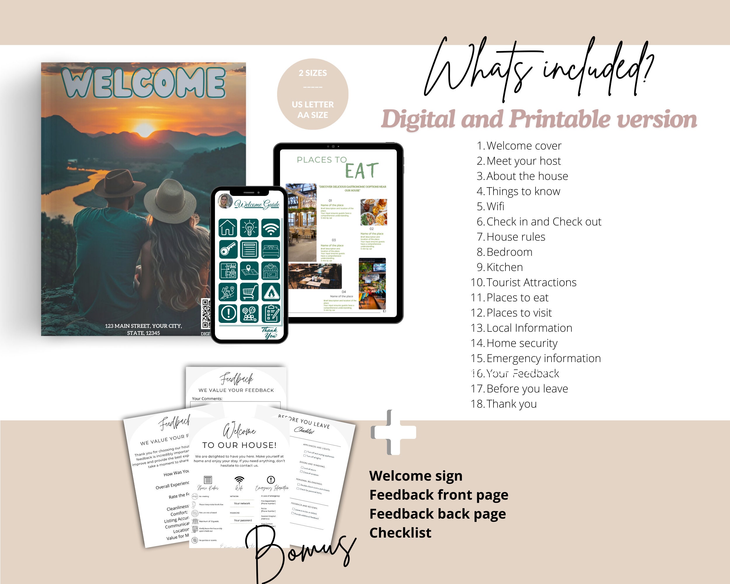 Editable Canva Airbnb Book Template for Houses Modern