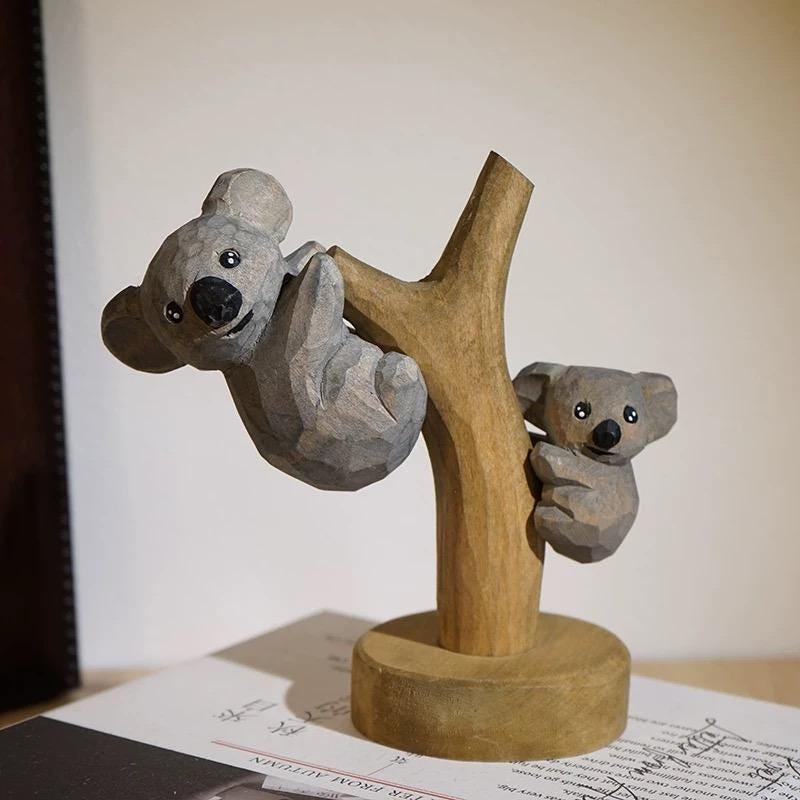 Design Toscano Kletterner Koalabär Figur - 2er Set Dekofiguren Für Garten & Wohnbereich