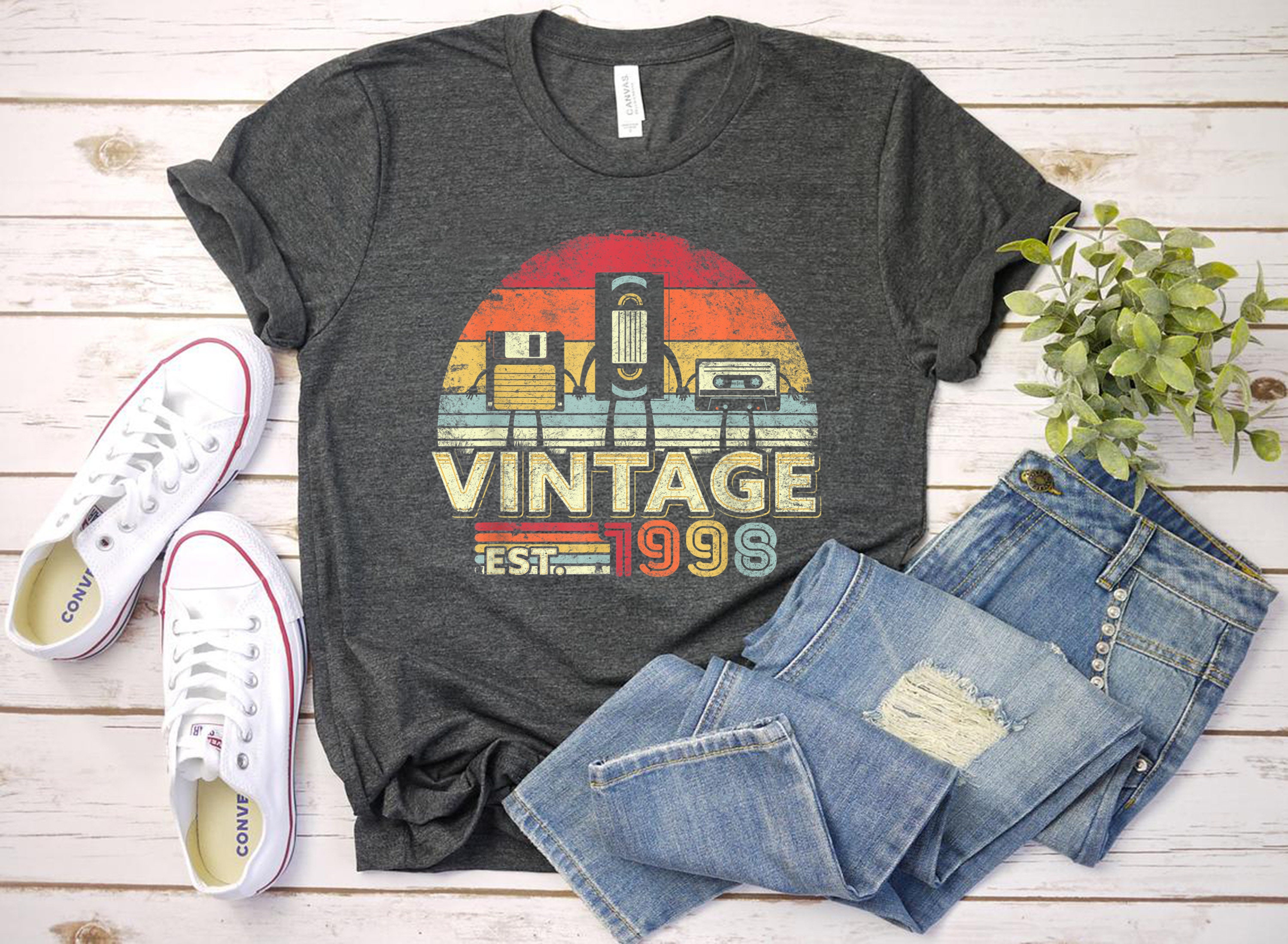 Classic 1998 Shirt Her All Original Parts Vintage 1998 Birthday Shirt 23Th Birthday Shirts 23Th Birthday Gifts Shirt Gifts For Him