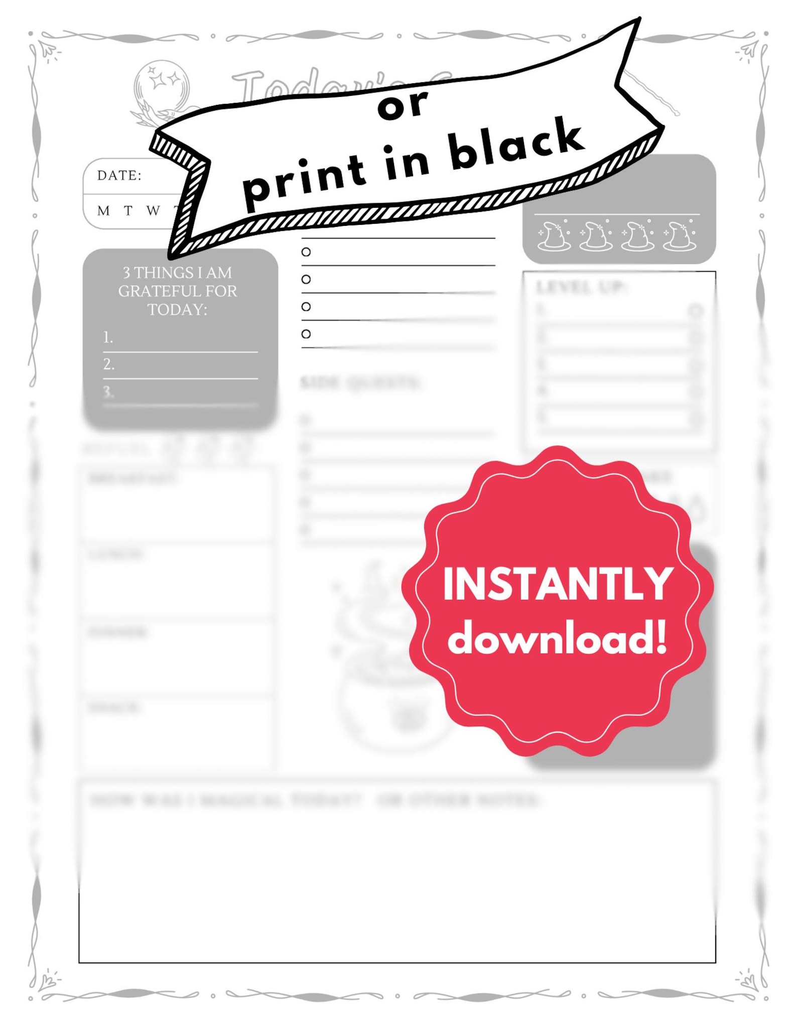Printable Gamification Task Sheets/gamify Tasks Journal Pages - Etsy