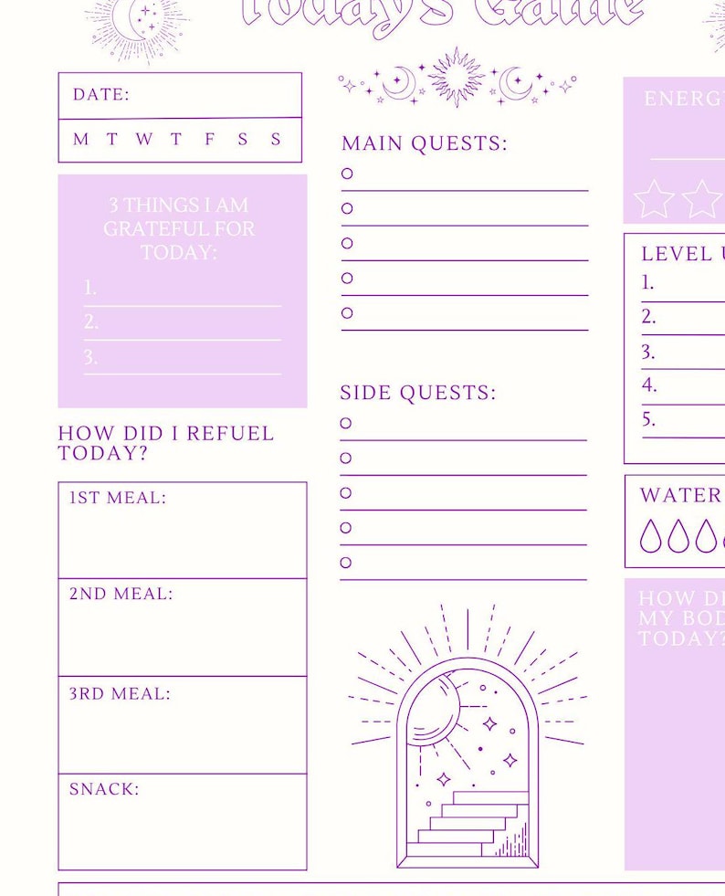 Printable Gamification Task Sheets/gamify Tasks Journal Pages - Etsy
