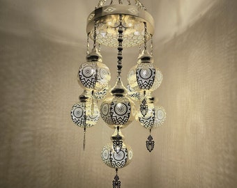 Elegant Moroccan Chandelier Pendant Light | Handmade Boho Ceiling Fixture for Living Room & Bedroom