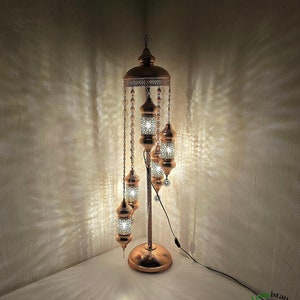Handcrafted Blown Glass Floor Lamp – Elegant and Minimalist Glass Standing Light – Ideal for Living Room & Office”