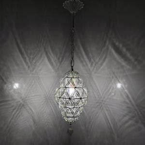 Hand-Blown Silver Glass Pendant Light, Designed to Bring Timeless Elegance and a Touch of Luxury to Any Room