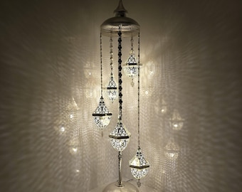 Handcrafted Moroccan Floor Lamp with Colorful Mosaic Glass for Living Room Ambience