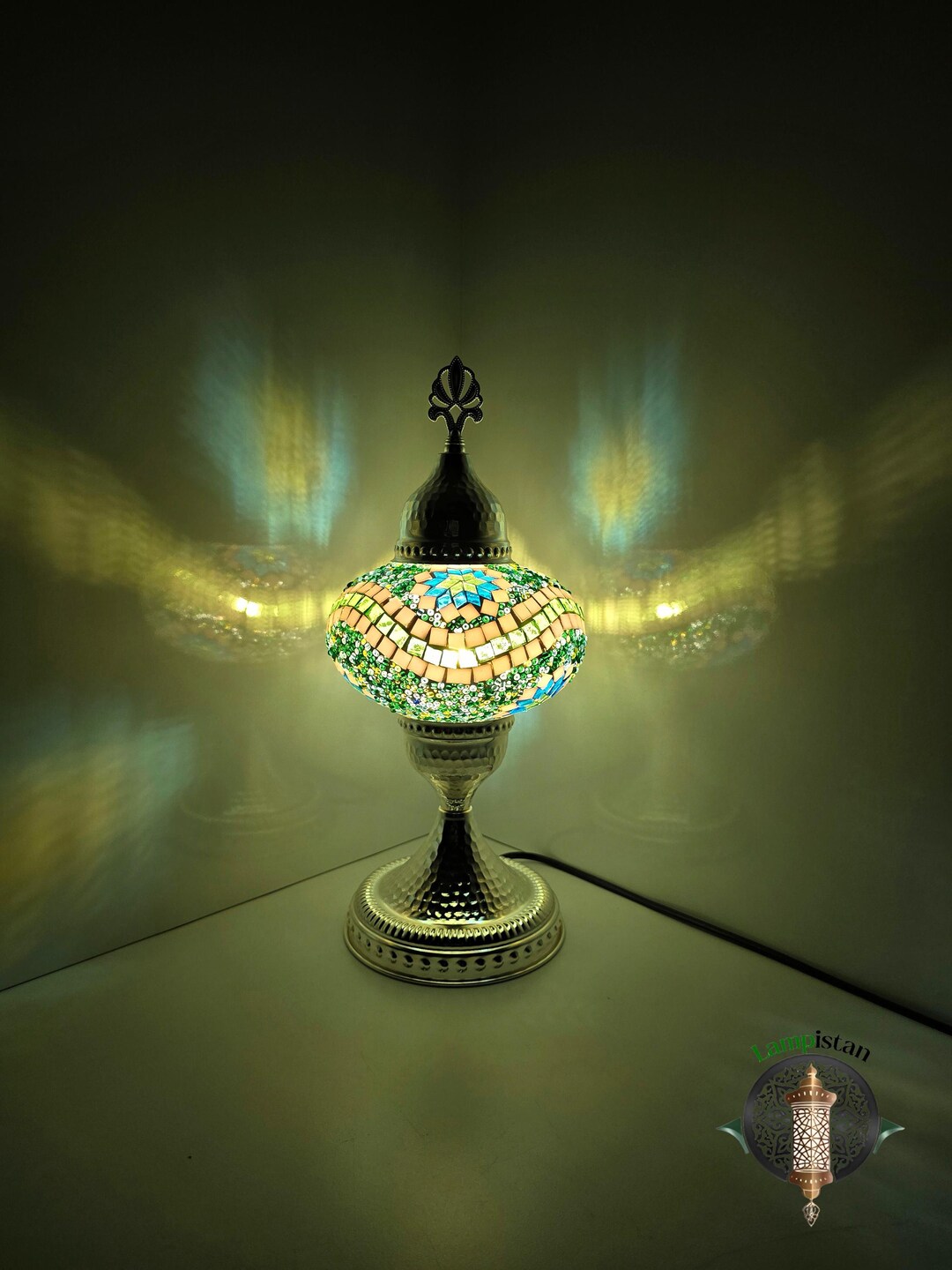Turkish Mosaic Table Lamp,mosaic Lamp, Table Lamps,silver Mosaic Table ...