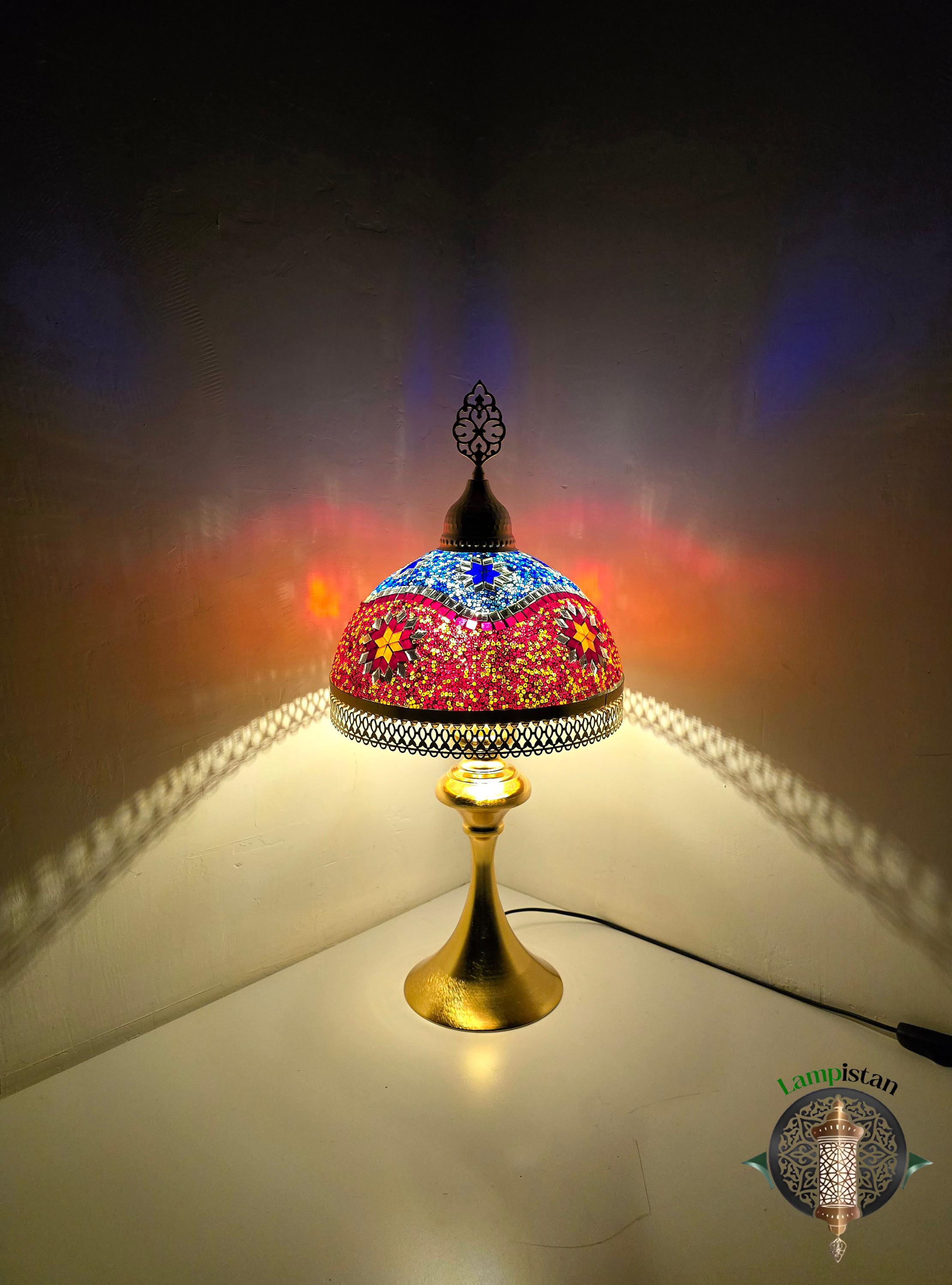 ヴィンテージトルコ・モロッコ風テーブルランプ ステンドグラス工芸品