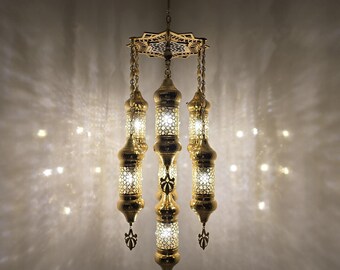 Exquisite Artistic Handmade Blowing Glass Ceiling Chandelier Light Fixture for Boho Style Interiors