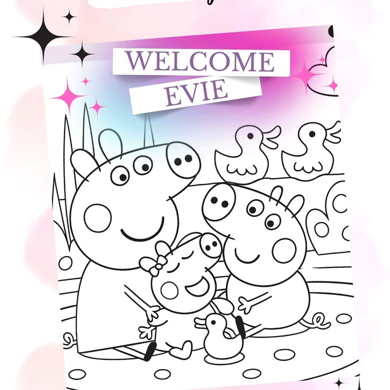 Peppa Pig Coloring Pages Evie Etsy Peppa Pig Coloring Pages Evie Etsy