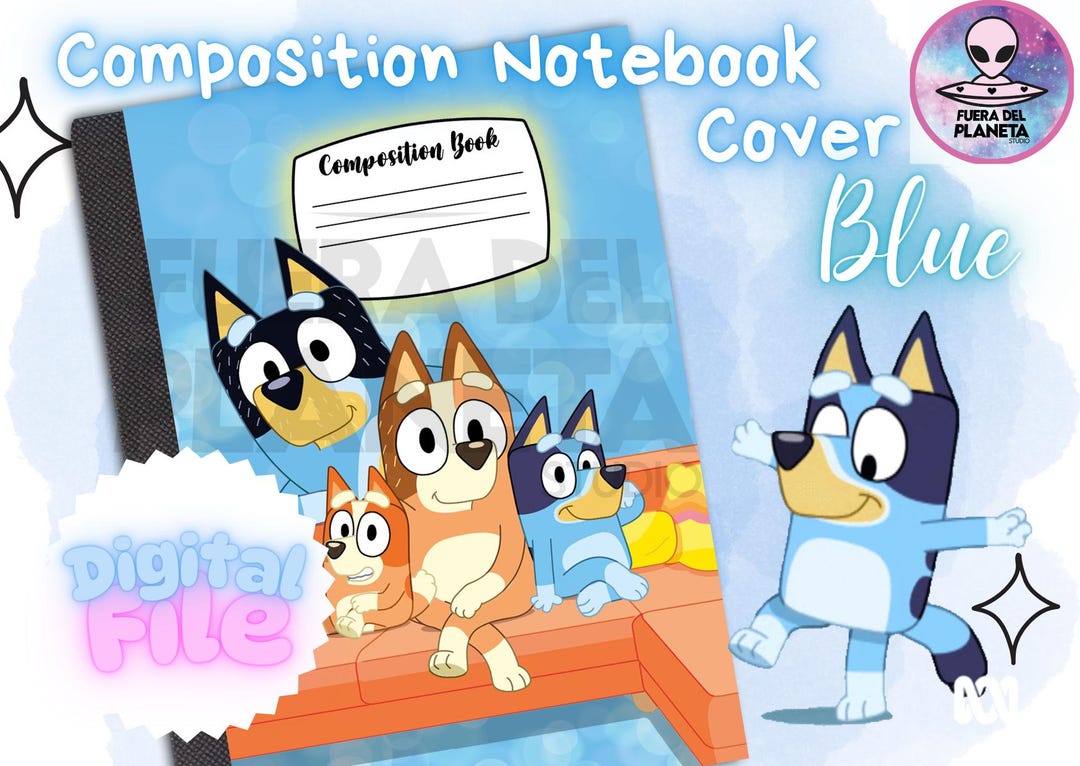 Blue Composition Notebook Cover Digital File JPEG - Etsy