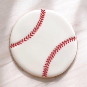 Baseball Royal Icing Sugar Cookies (Printed Design)