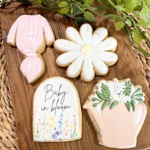 Baby in Bloom, royal icing sugar cookie set