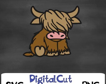 Baby Highland Cow Svg , Layered Highland Cow Svg , Xtool layered SVG , Laser Cut File For Cricut, Xtool, Glowforge , Cow Svg , Cow Laser Cut