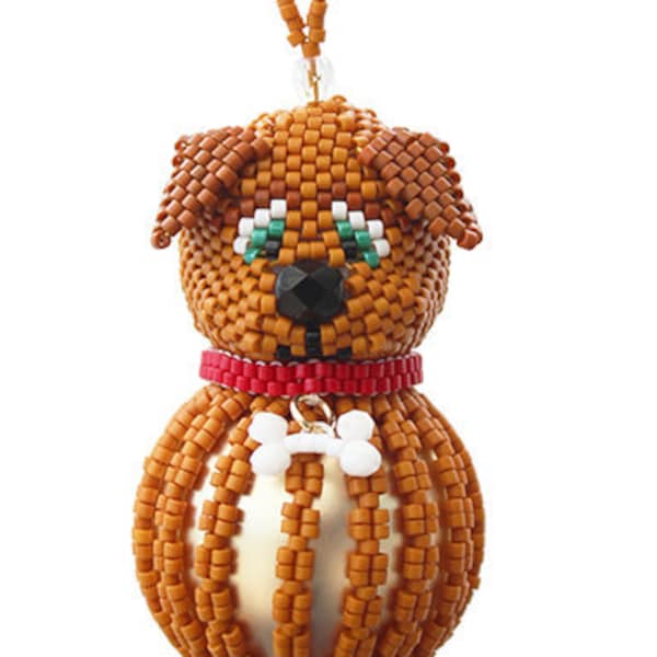 Motif de perles : Pringle le chien Ornements de boule de 3 cm