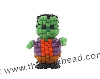 Bead Pattern: 3D Mini Frankenstein Monster Halloween Figure