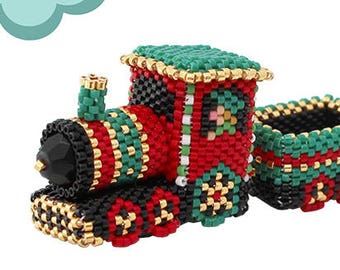 Bead Pattern: 3D Christmas Village Train Ornament
