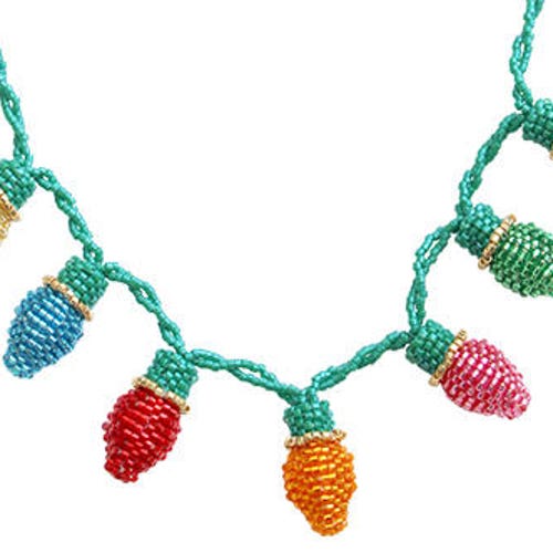 Bead Pattern Christmas Fairy Light Necklace Pendant Etsy