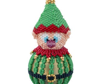 Bead Pattern: Ernie the Elf Christmas Beaded Bauble Ornament