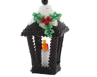 Bead Pattern: Mini 3D Beaded Christmas Lantern Ornament