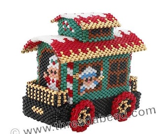 Bead Pattern: Christmas Train Ornament Pattern Part 6 – The Caboose
