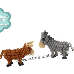 Bead Pattern:  Christmas Nativity - Part 2 - Donkey and Cow