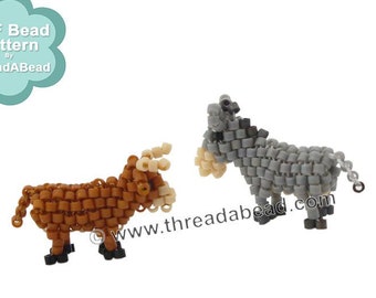 Bead Pattern:  Christmas Nativity - Part 2 - Donkey and Cow