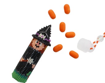 Bead Pattern: Halloween Witch Tube Ornament Pattern