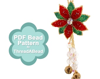 Bead Pattern: Christmas Poinsettia Ornament