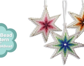 Bead Pattern: 3D Beaded Peyote Ombre Star Ornament Pattern