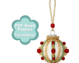 Bead Pattern: Regalia Christmas Bauble Beaded Ornament