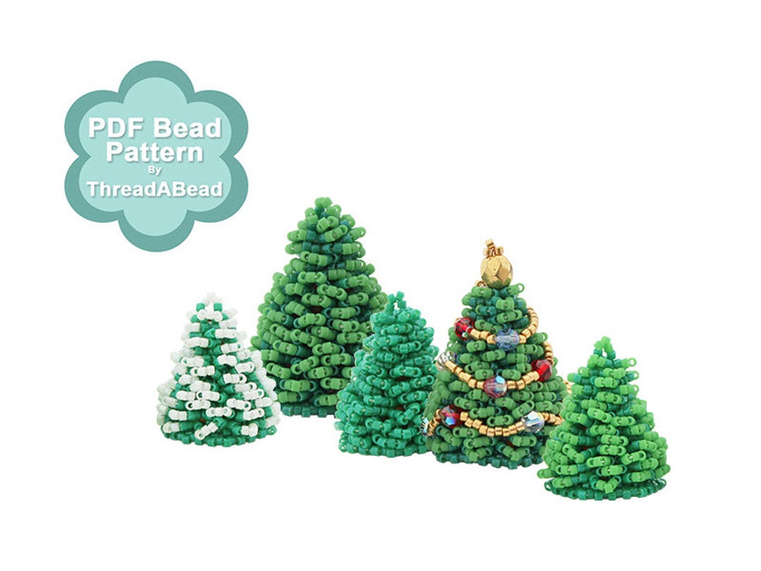 Bead Pattern: 3D Christmas Tree for Christmas Village Ornaments 