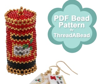 Bead Pattern: Santa Post Box Ornament and Letter Earrings