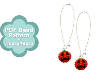 Bead Pattern: Mini 3D Beaded Halloween Pumpkin Earrings