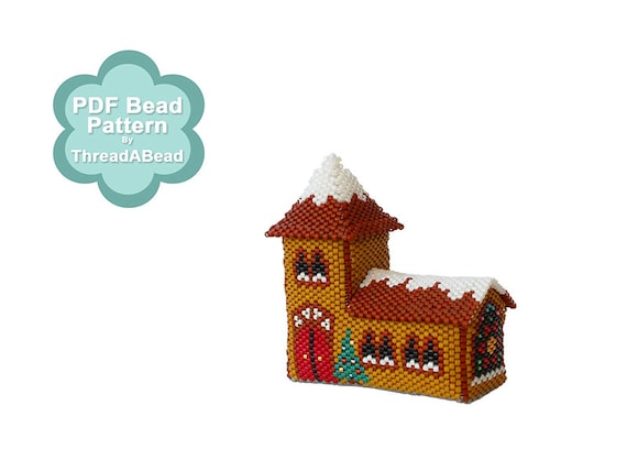 Bead Pattern Christmas Village Church Ornament Pattern Etsy