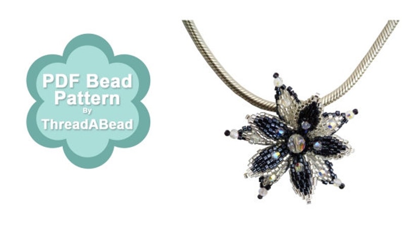 Bead Pattern: Sparkly Flower Pendant image 1